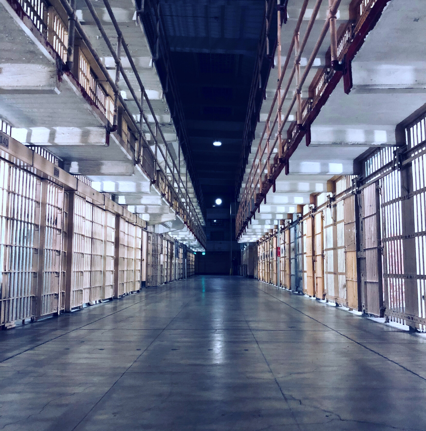 The hallway of an empty prison